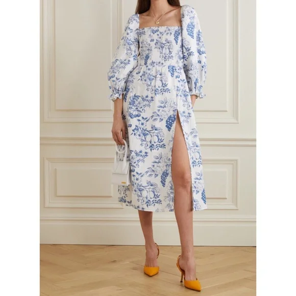 NEW Reformation Gitane Linen Dress Corsica Small - Picture 3 of 17